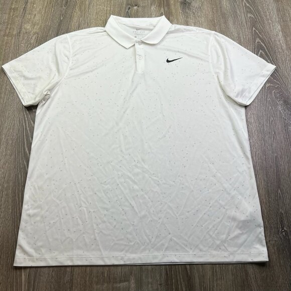 Nike Dri-FIT Victory Printed Polo White CU9841-100 Men's Size XL White - Picture 1 of 10